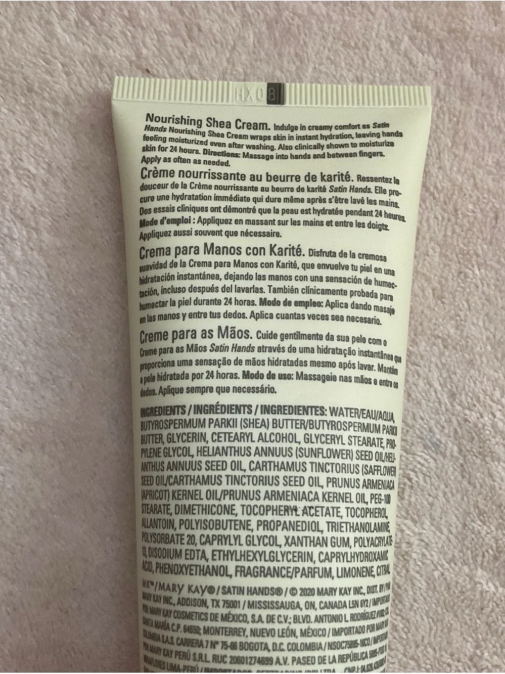 Mary Kay Satin Hands Nourishing Hand Cream - Light Green & Gold Cap